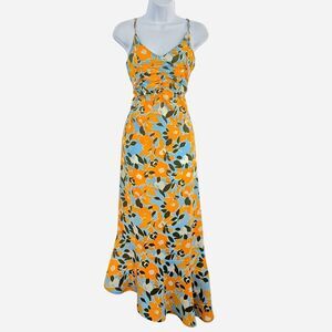 Adore Me Yellow And Blue Floral Maxi Dress Summer Wedding Guest Dress